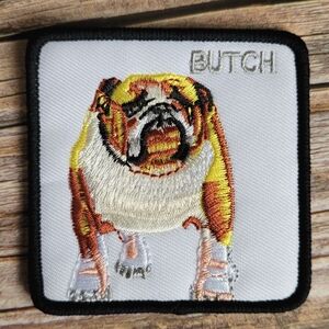 English Bulldog Sew On 90s Y2k Dog Embroidered Patch